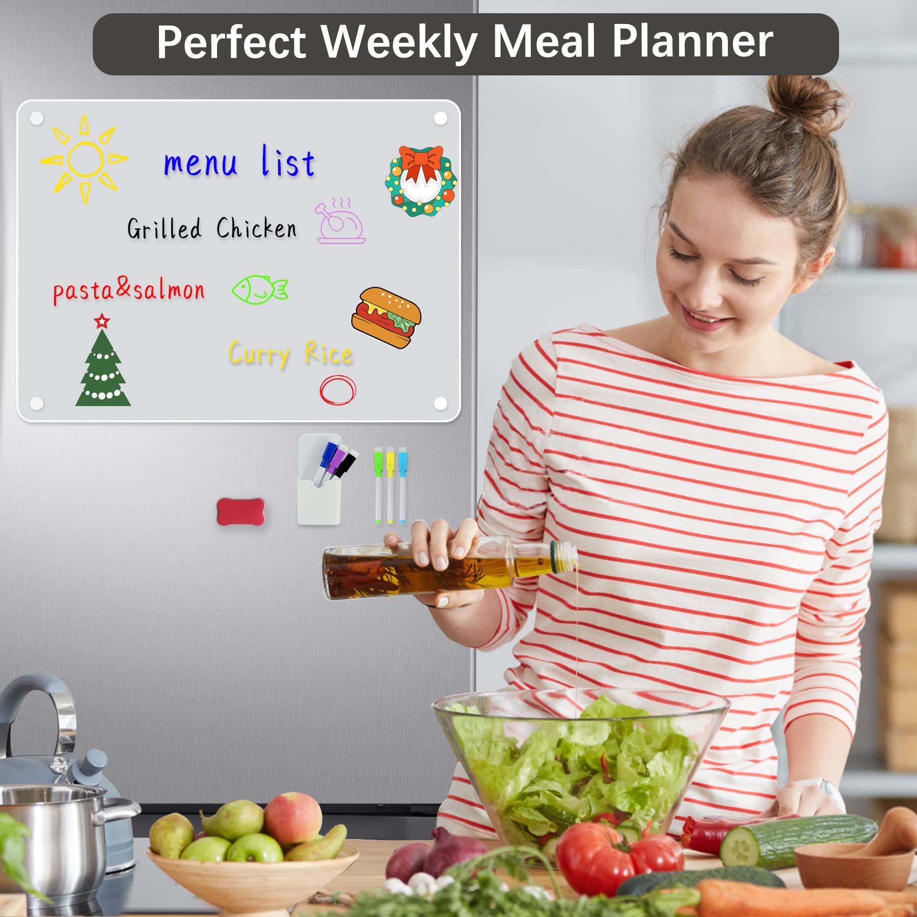 Myway Promotion High Quality Custom Acrylic Board Magnetic Dry Erase Board acrylic Calendar Planner Schedule for Fridge