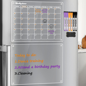 Myway Promotion Wholesale Custom Acrylic Board Magnetic Dry Erase Board Calendar Planner Schedule for Fridge