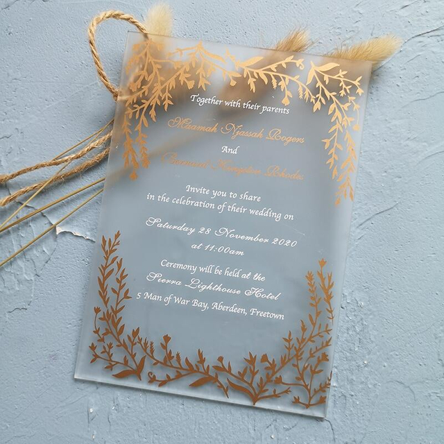 Myway Custom Acrylic Wedding Invitation Transparent Personalized Wedding Invitation Acrylic Clear Invitations