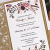 Blank Brown Gold Wedding Invitations Kits Laser Cut Wedding Invitation with Envelopes