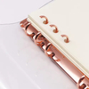 A5 Transparent Soft PVC Binder Cover Clear Notebook with Rose Gold 6 Rings