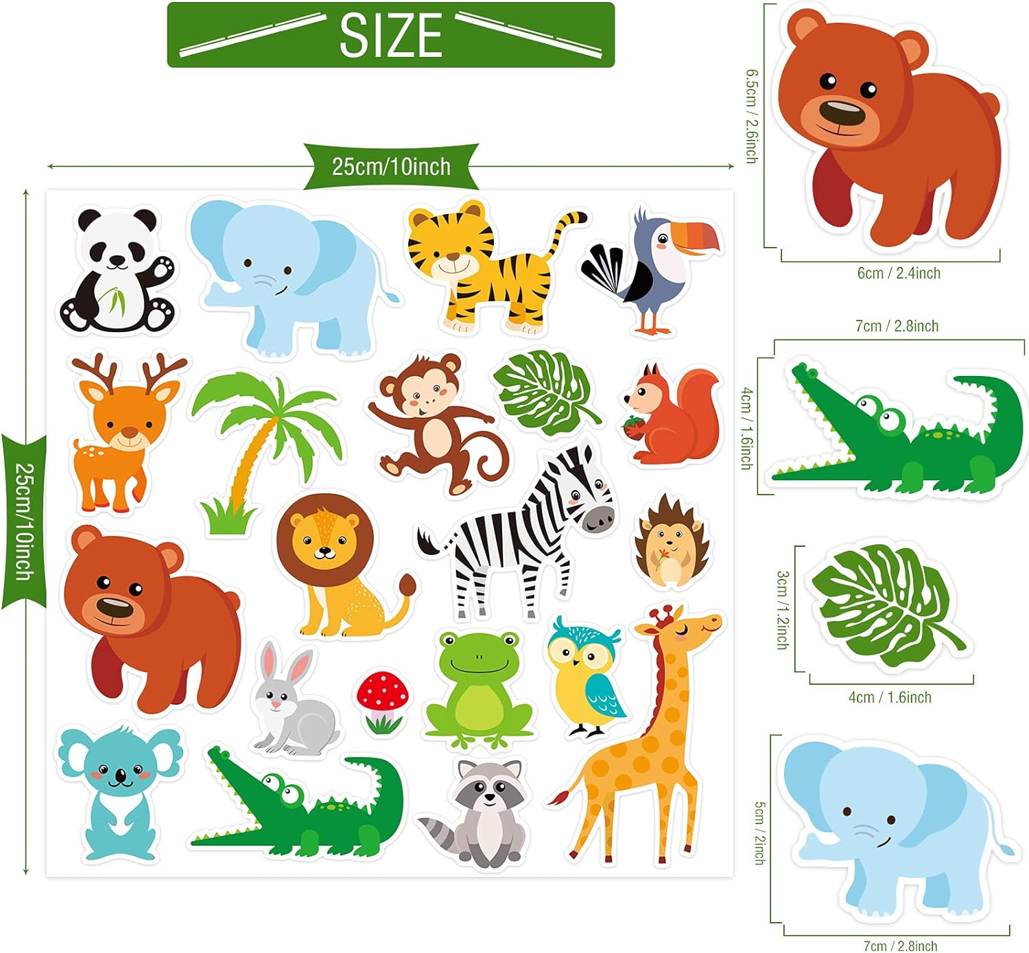 Animal Window Clings, Kids Removable And Reusable Gel Stickers 