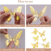 3D Metallic Butterfly Wall Decor 3d Butterfly Removable Wall Stickers