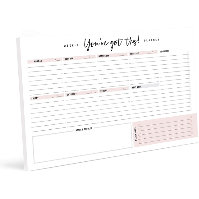 Weekly Planner with 50 Undated 6*9 Tear-Off Sheet To Do List Notepad