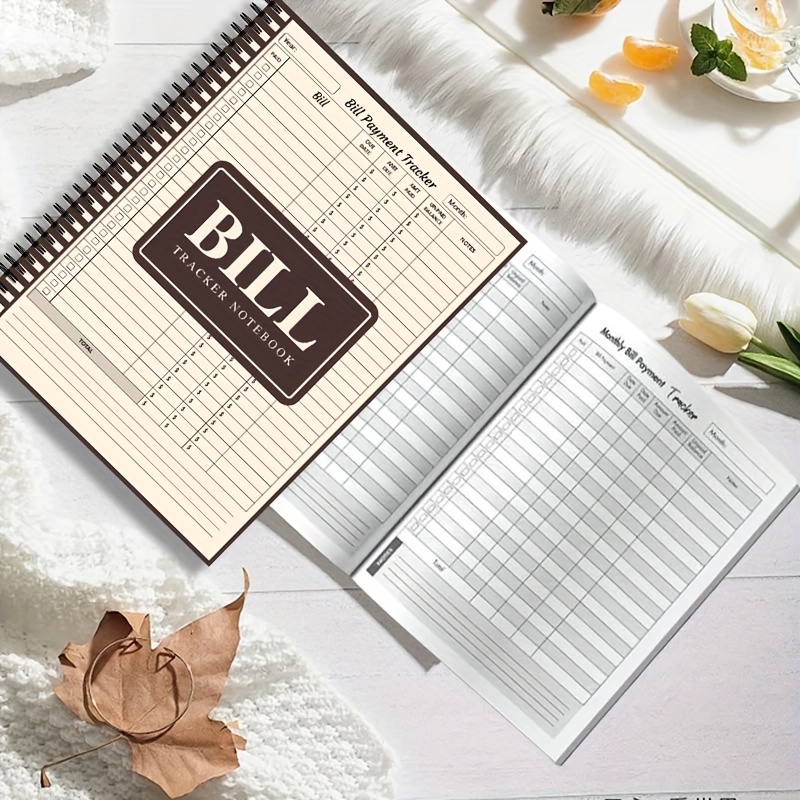 Monthly Spiral-Bound Notebook - Bill Tracker & Budget Planner with Payment Checklist for Adults