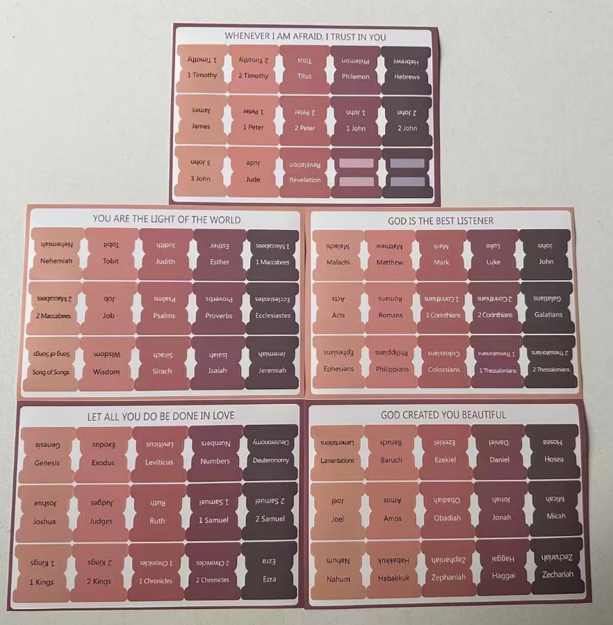 Custom Pink Laminated Bible Journaling Supplies Bible Tabs Sticker Bible Index Tabs for Women