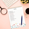 Tear-Off To Do List Notepad with Colorful Floral Style Daily Planner Spiral Simple Multi-Purpose Productivity Organizer