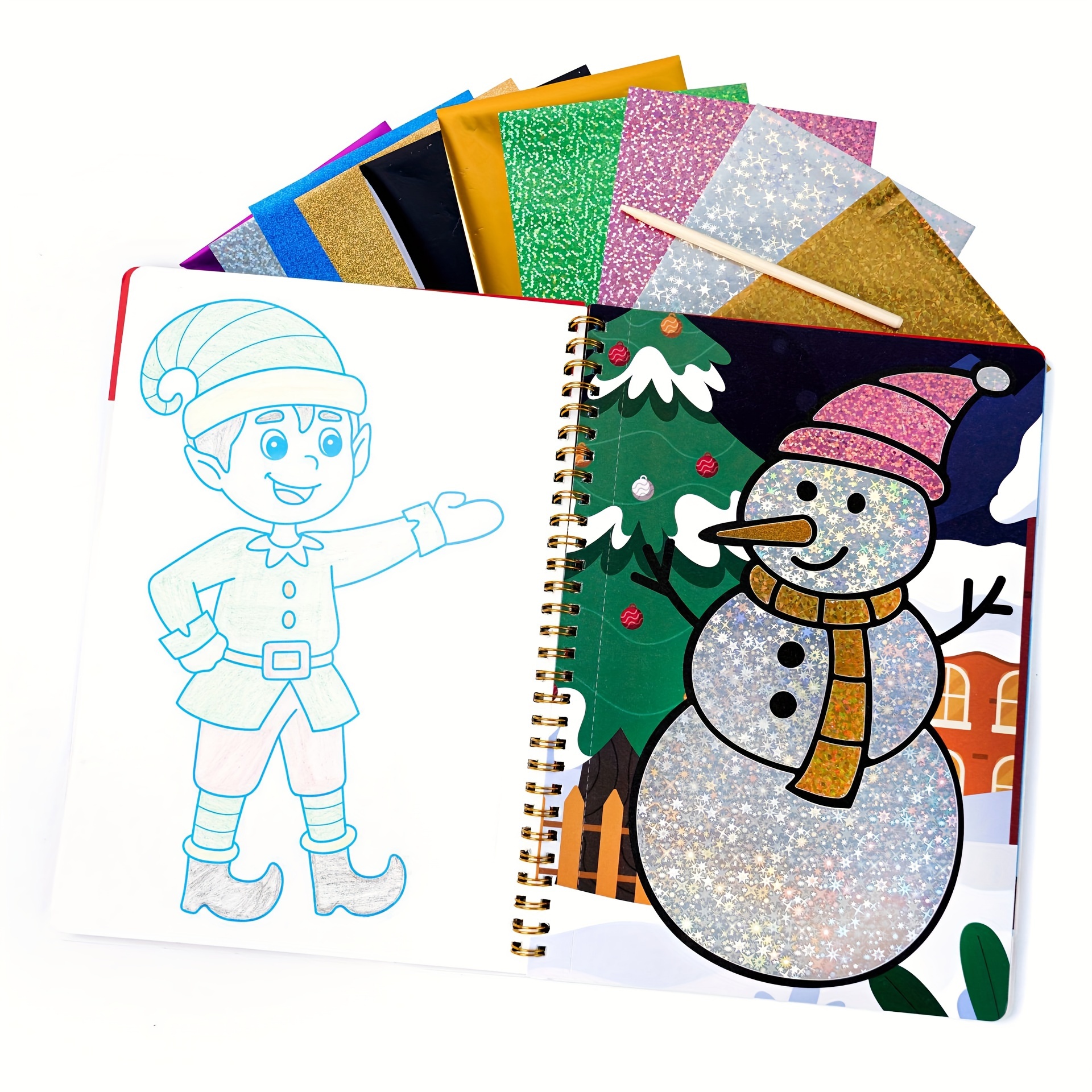 Foil Art Christmas DIY Toy No Mess Creative Travel Supply Set Idea Birthday Christmas Valentine Gift for Girl Boy Children