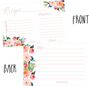 Custom Full Color Floral Printed Offset Paper Card Recipe Cards With Box