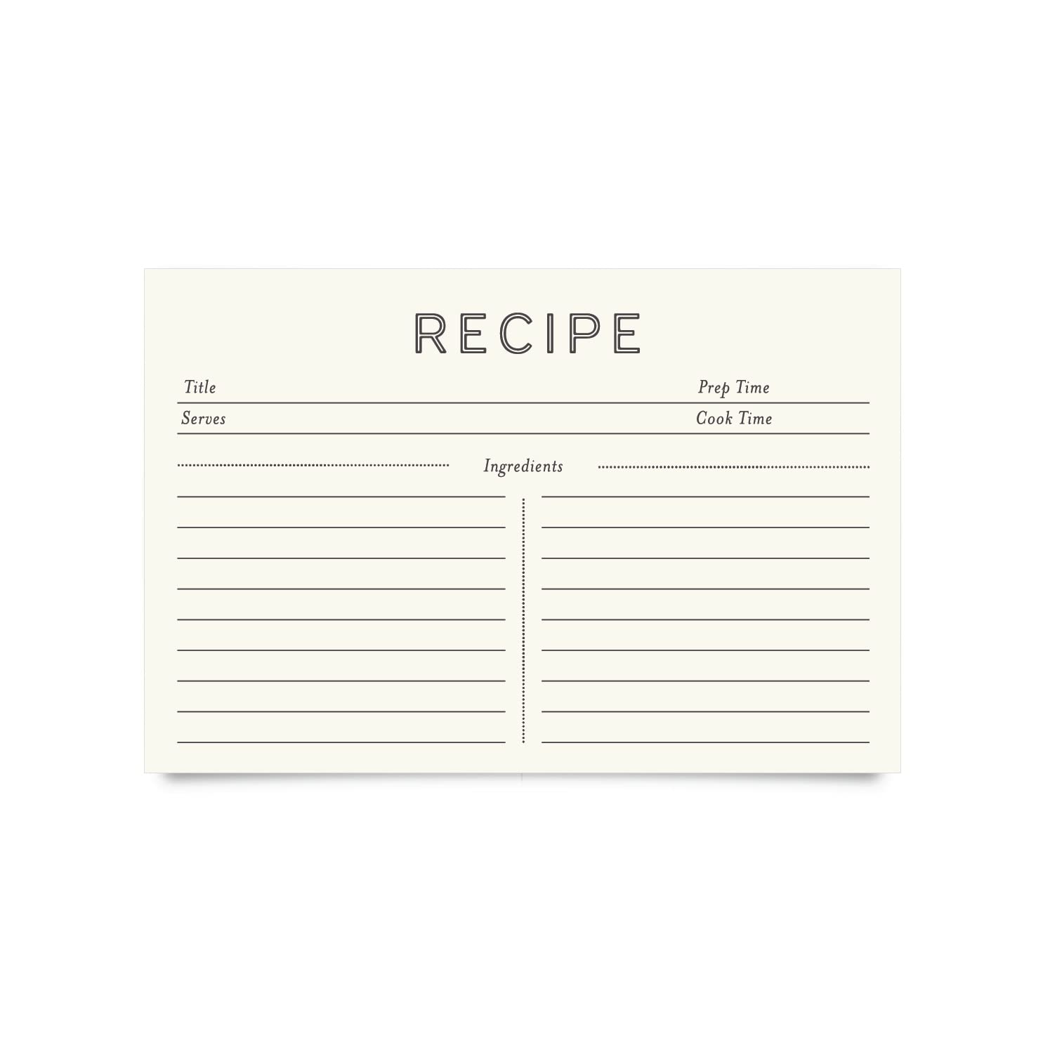 Double Sided Recipe Card Paper Kraft Paper Blank Note Cards