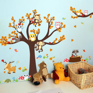  Customized Cartoon Forest Animal Wall Stickers 