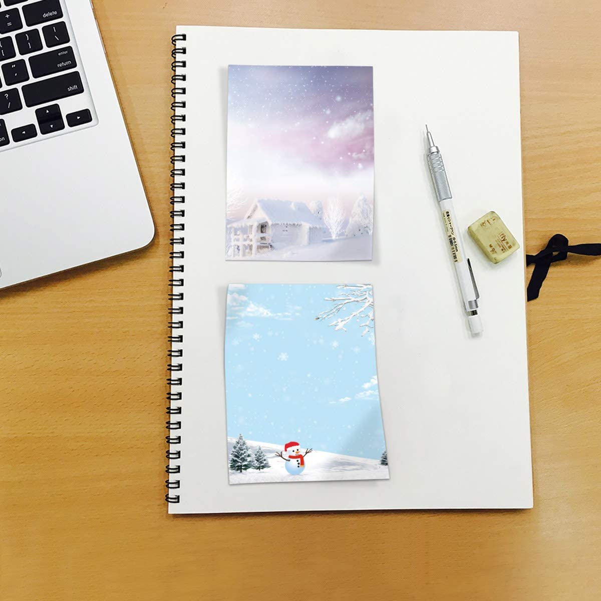 Custom Made Winter Notepads Tear Off Holiday Notepads Paper for Christmas Home School And Office