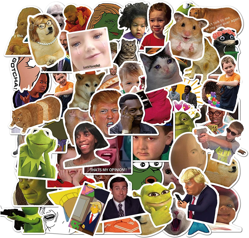 Funny Meme Stickers Cute Decals for Laptop Water Bottles Waterproof Sticker