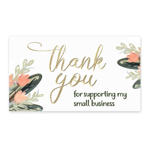 Thank You For Supporting My Small Business Cards Luxury Look And Fell with Gold Foil Business Card