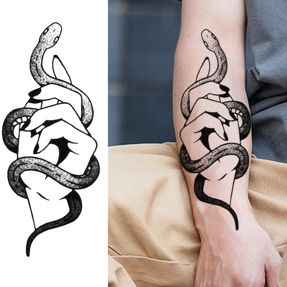 Black Temporary Tattoo Sticker Waterproof Body Arm Sticker
