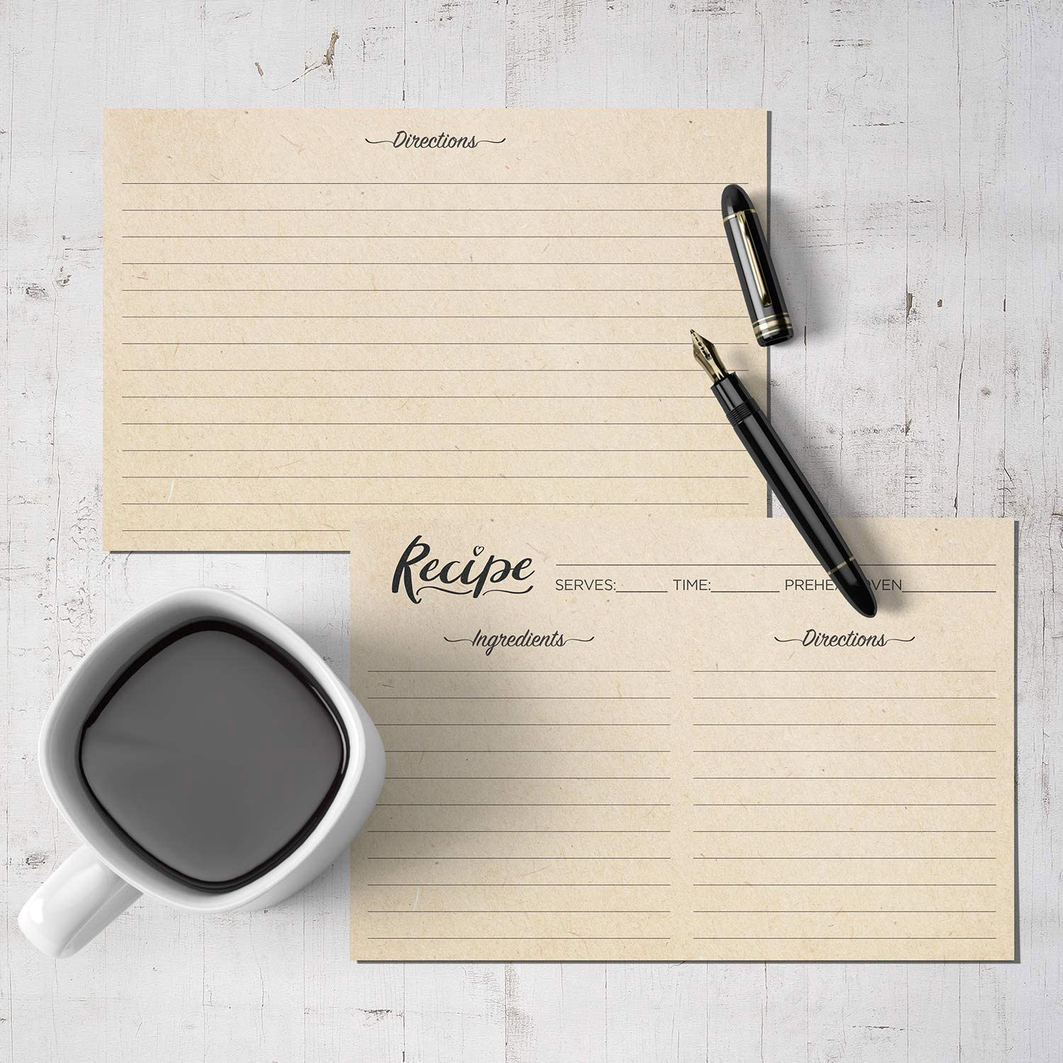 Customized Double Sided Recipe Card Paper Kraft Paper Blank Note Cards