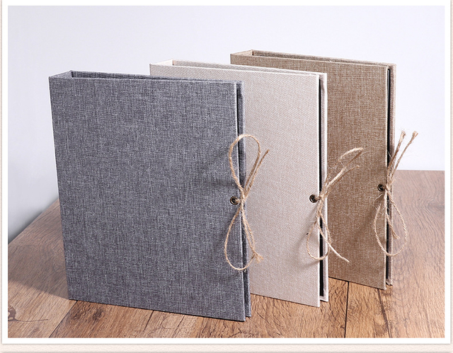 Linen Cover Large Photo Album for 4x6 8x10 Pictures Linen Scrapbook Album
