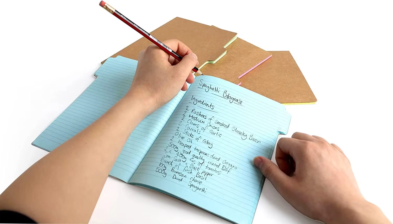 A5 Study Notebooks Kraft Tabbed Notebook Work Journal Colored Paper Note book With Tabs, Divider Tab Notebook