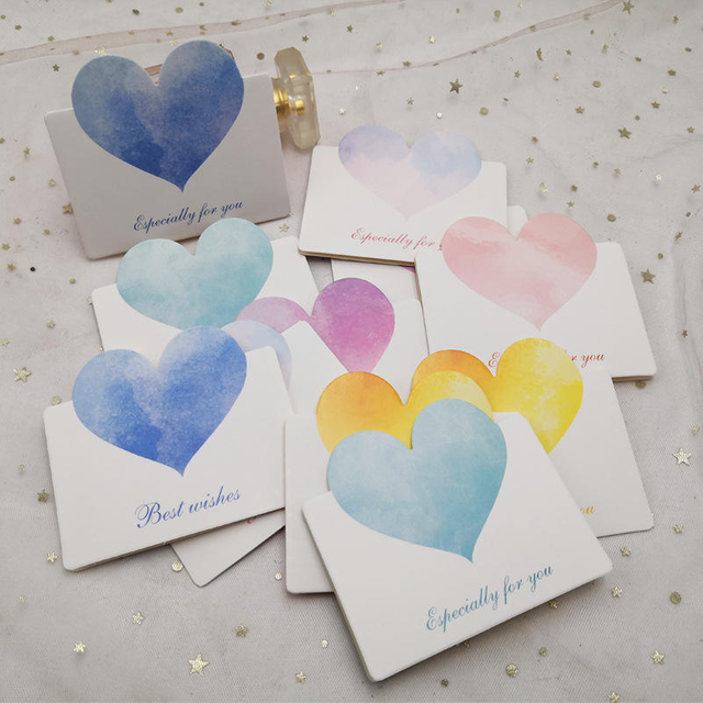 Creative Foldable Love Heart Shaped Greeting Cards Valentines Day Christmas Wedding Birthday Card for All Occasion