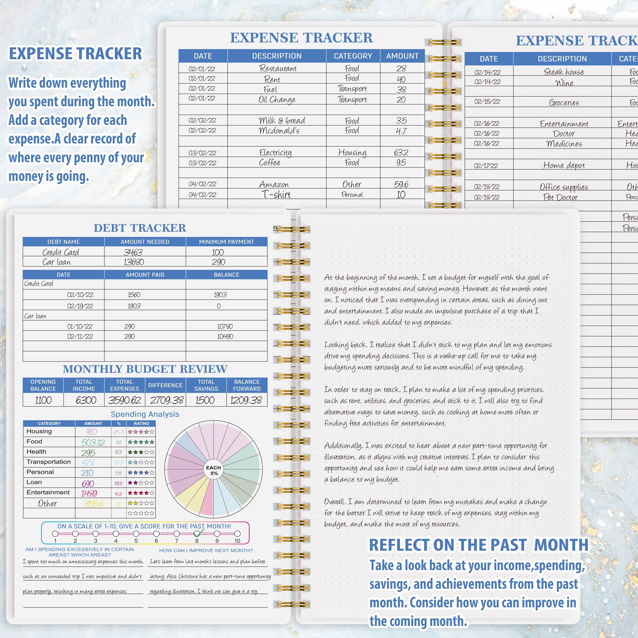 A4 Size Monthly Bill Paying Organizer Spiral Binding Efficiently Manage Your Finances With Budget Planner Bill Tracking
