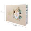 Elegant Gold Foil And Window Pocket Linen Cover Wedding Guest Book with Gold Crystal Diamond Pen And Table Sign for Party