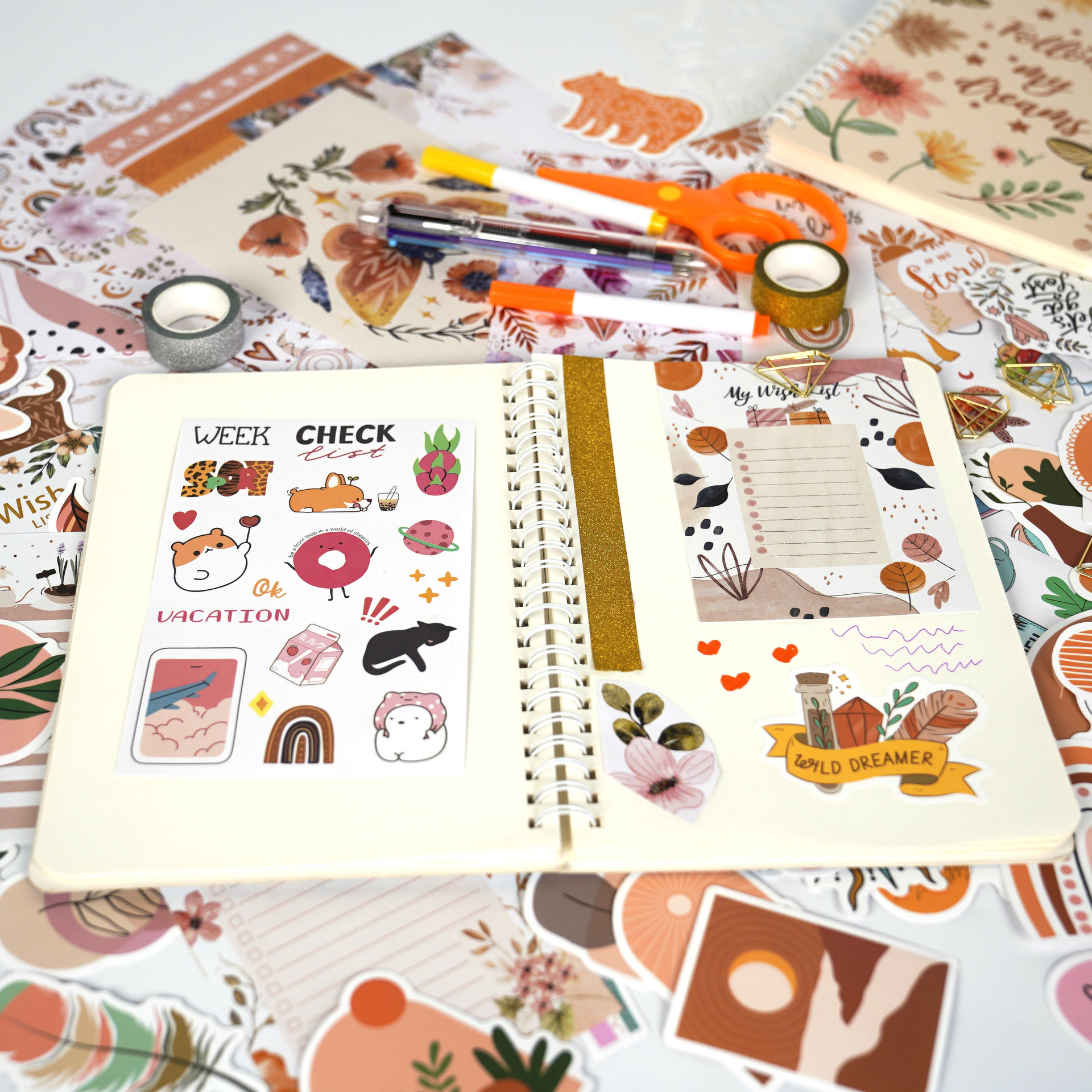 DIY Kids Scrapbook Kits & Diary Supplies Stationary Set for Girls Ages 8-12, Girl Birthday Gift