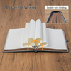 180° Lay Flat 360-Page A5 Hardcover Journal Notebook with Embossed Faux Leather Cover Pen Loop Elastic Closure Expandable Pocket