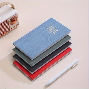 A6 60 Sheets 120-page Thin Weekly Calendar Planner PU Leather Portable Pocket Mini Book 365-day Daily Plan Notebook