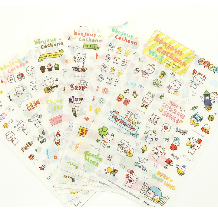 Cute Rabbit Cartoon Animals Kiss Cut Customized PVC Stickers