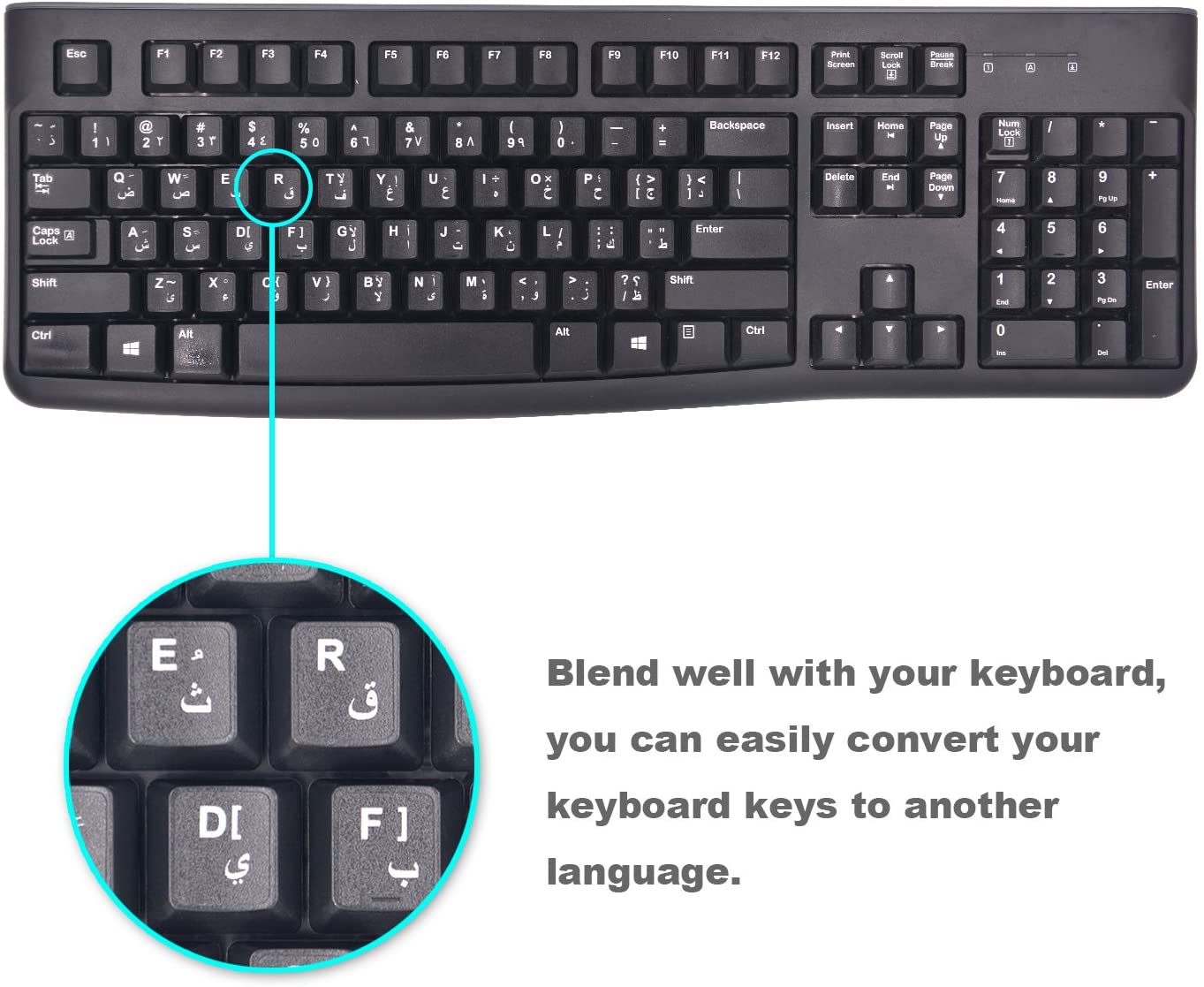 Arabic Keyboard Stickers Replacement for Computer