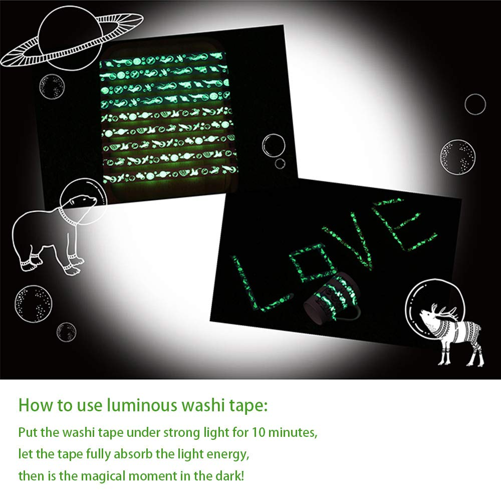 Custom Pronted Luminous Vintage Washi Tape Set Masking Tape Decorative For Bullet Journal Supplies