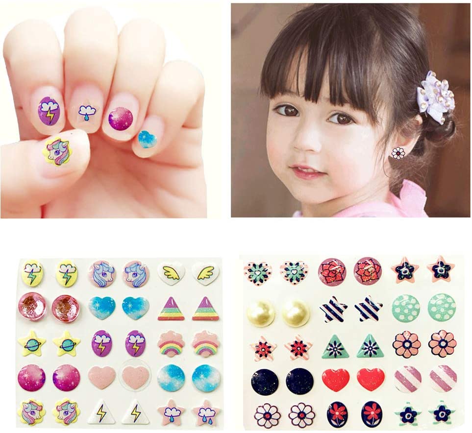 3D Earrings Gems Stickers for Earring Nail Sticker Sheet