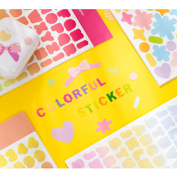 Colorful Number Letter Journal Customized Stickers
