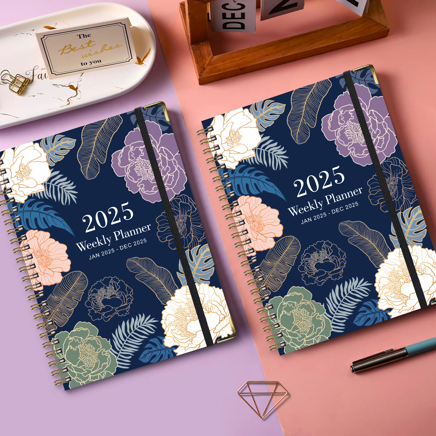 2025 A4 Time And Date Executive Planners with Belt, Customizable Daily Spiral Planner for Student