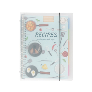 120GMS Recipe Book Binder To Write in Your Own Recipes for Baking with PP Cover & Back Storage Pocket & Tab