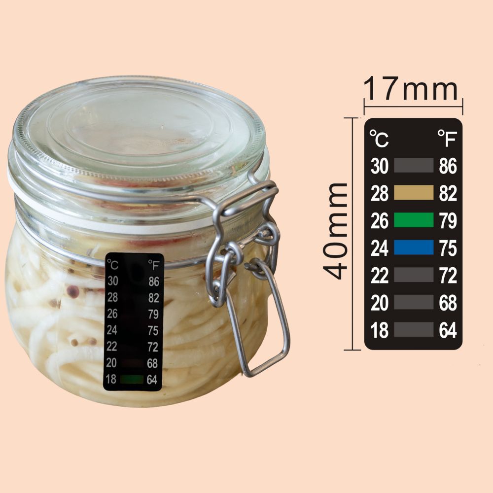 Horizontal Stick On Thermometer Strip Horizontal Thermometer Stickers Digital Temperature Display 61-118°F (16-48°C)