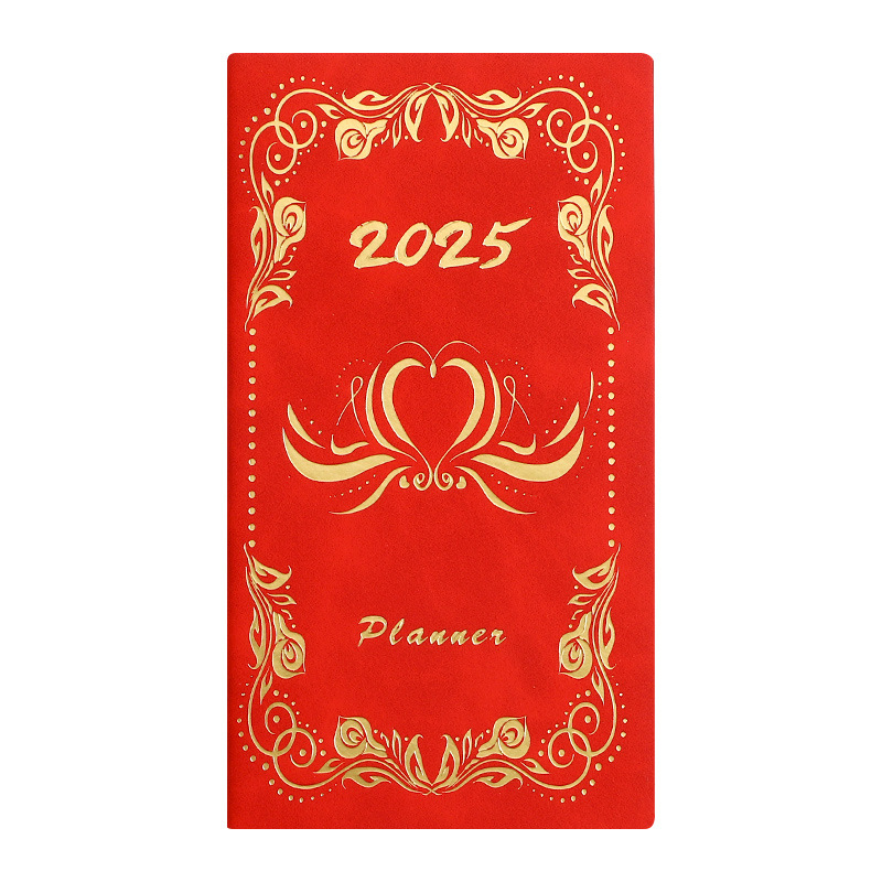 2025 A6 Luxury Free Design Service Pu Leather Cover Planner Notebooks Pocket Journal with Calendar