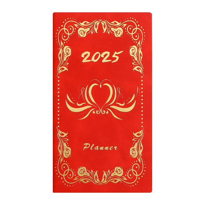 2025 A6 Luxury Free Design Service Pu Leather Cover Planner Notebooks Pocket Journal with Calendar