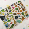 Custom Printing 3d Dome Epoxy Resin Sticker Sheet Kids Cute Animal Plants Fruit Sticker Decoration