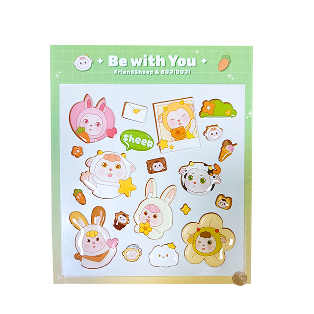 Customized 3d Clear Epoxy Gel Sticker for Girls, Cartoon Cute Resin Epoxy for Phone Water Bottle Deco