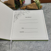 Lay-Flat Binding Embroidered Fabric Cloth Cover Guest Book Baby Shower Guest Book with Pen & Ribbon Bookmark