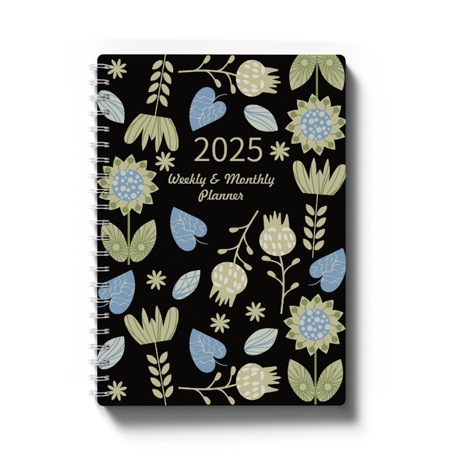 Dated Hardcover Executive Note Books And Daily Planner January 2025 - December 2025 Weekly & Monthly Notebook