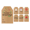 Kraft Stickers for Packaging Label Wholesale 6 Styles Brown Christmas Holiday Gift Packaging Sticker Label