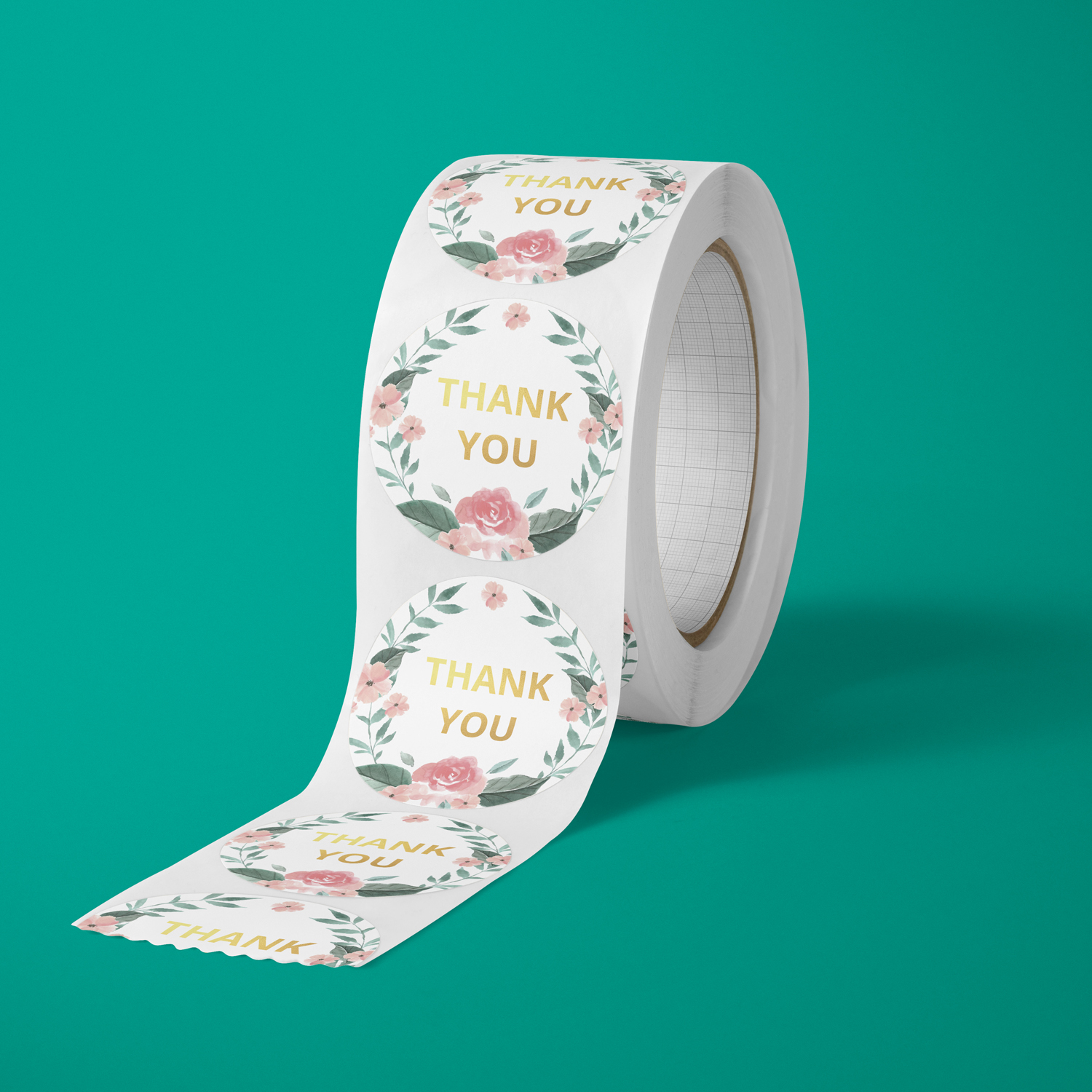 1.5 Inch 500Pcs Label Thank You Stickers Waterproof for Small Business