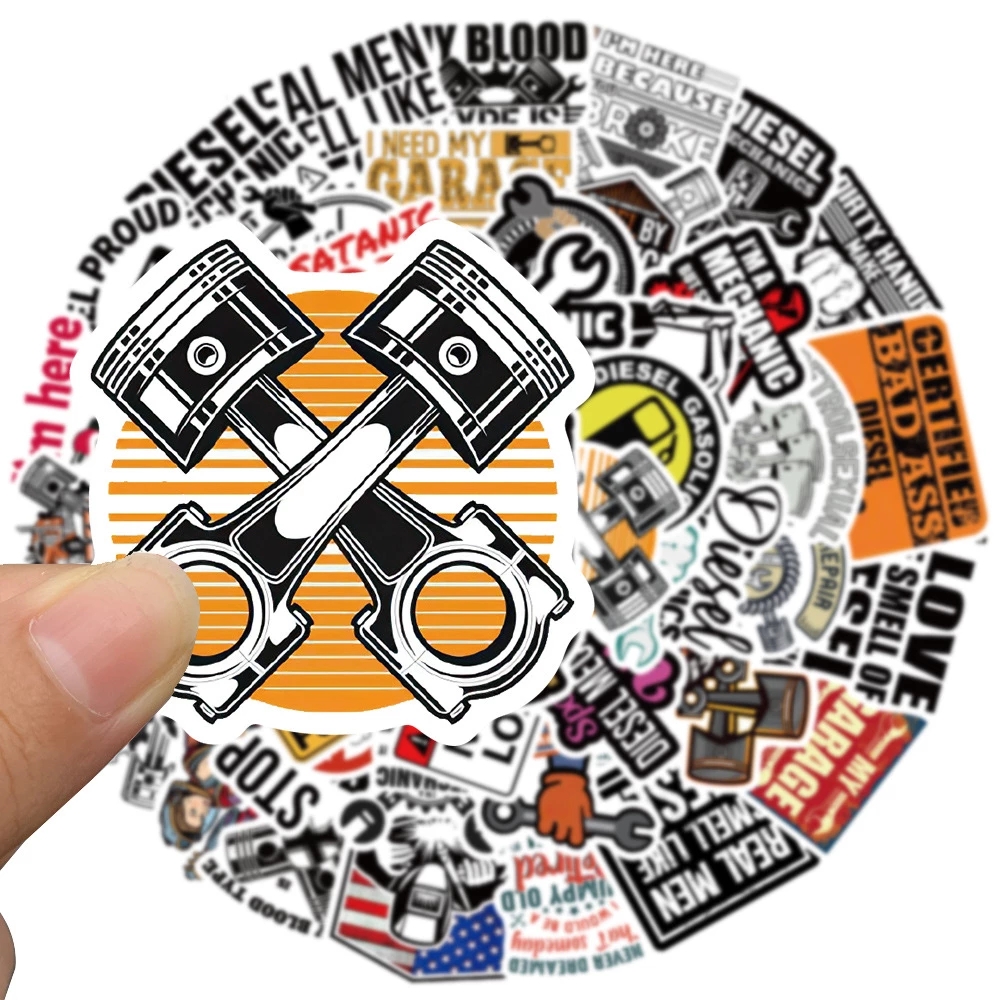 Industrial Style Diesel Mechanic Man Stickers DIY Laptop Luggage Waterproof Removable Sticker