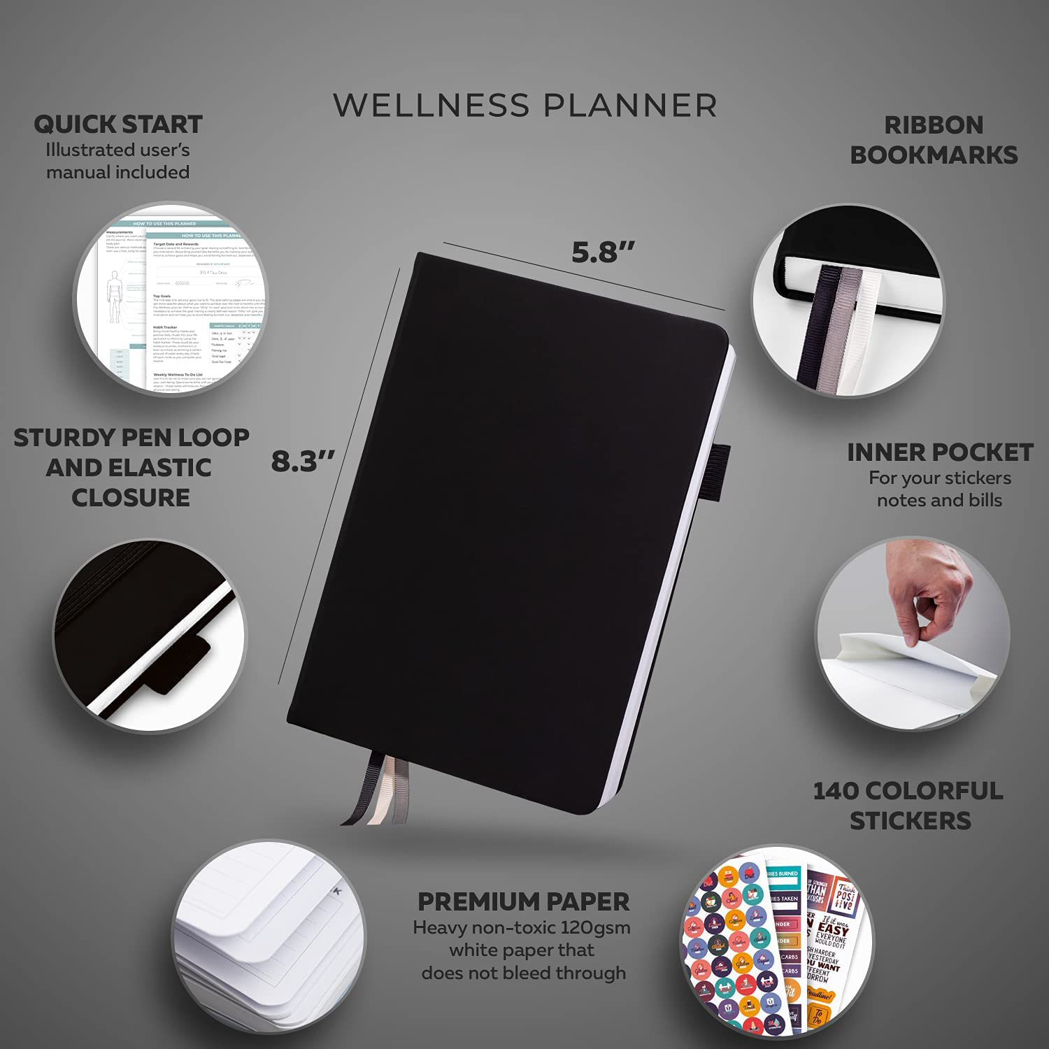 2022 Weekly Daily Health And Wellness Log Meal Planner for Calorie Counting Notebook