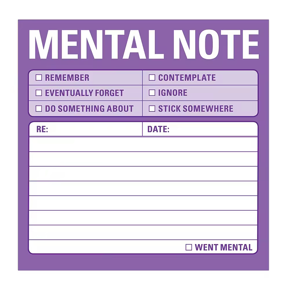 Knock Mental Note Pad Sticky Notes To Do List Custom Notepad