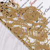 Blank Brown Gold Wedding Invitations Kits Laser Cut Wedding Invitation with Envelopes