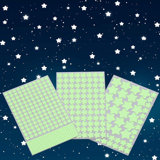 Glow in The Dark 3d Glowing Stars for Kids Bedroom