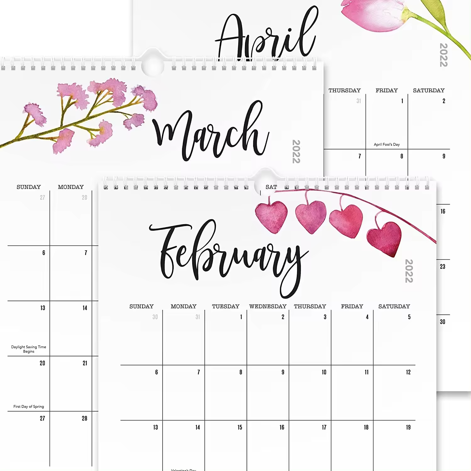 2024 Lovely Floral Monthly Wall Calendar Custom Printing for Daily Use